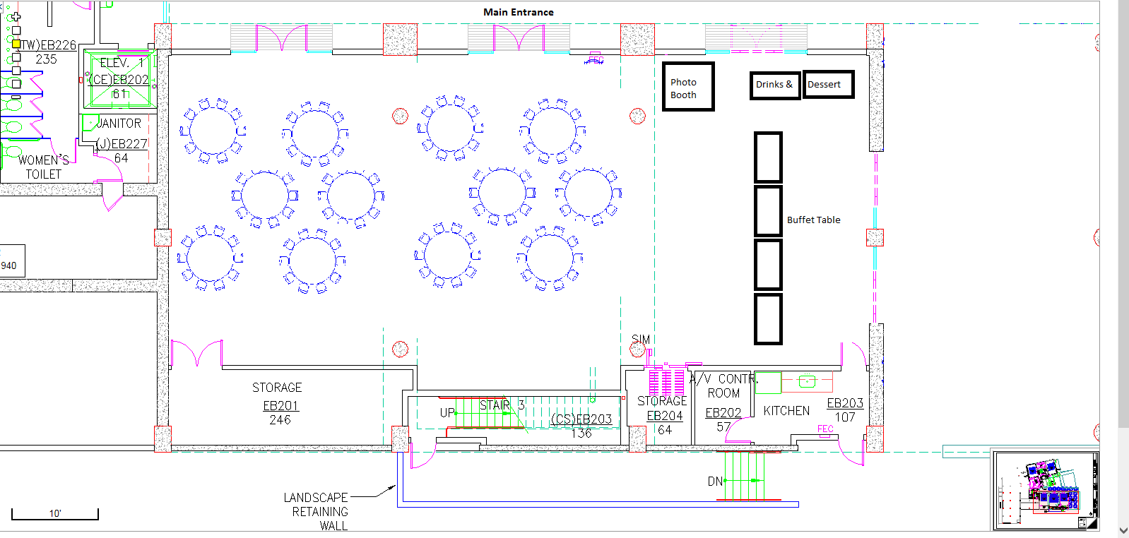 Diagram of a custom round table configuration.